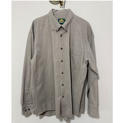 Cabelas Button Down Shirt Mens XL Tan Heavy Cotton Twill Long Sleeve Outdoor