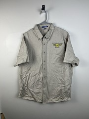 US Forest Service Aviation Northern Khaki Button Down Short Sleeve Shirt Canvas