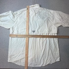 Columbia Fishing Shirt Mens L White PFG Bahama II Omni-Shade Long Sleeve Nylon