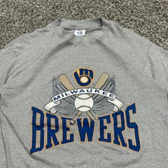 Vintage 80s Milwaukee Brewers Logo 7 TShirt Mens M 19×25 Graphic Tee Retro MLB