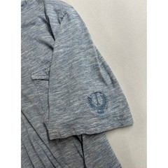 Johnnie-O Mens Blue Heathered Slub Knit Short Sleeve Pocket Polo Shirt Large