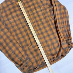 Toad & Co. Flannel, Plaid, Organic Cotton, Buttoned Down, Orange, Male, Medium