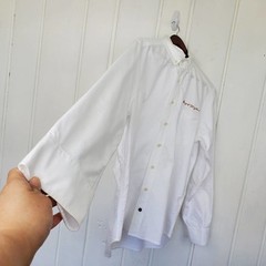 Taylor Stitch White Button-Down Shirt with Small Red Logo