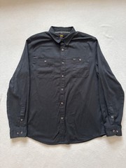 Lee Canvas Utility Button Up Shirt Mens Large Stretch Black Regular Fit