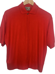 Vintage Slack Bar Deauville Hotel Polo Shirt Mens Large Red Acrylic Miami Beach