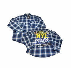 Hard Rock Tulsa NYE 2025 Mark McGrath Sugar Ray Blue Plaid Flannel Shirt Med NEW