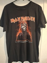 Iron Maiden Powerslave Eddie Men’s L Black Graphic Logo Cotton Knit Crew Tee