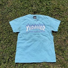 Thrasher Magazine Flame Logo T-Shirt Light Blue