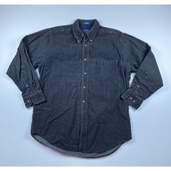 Pendleton Mens Houndstooth Cotton Button Down Shirt Black White Size M
