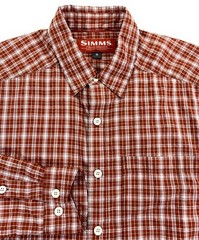 Simms Fishing Products Men’s Morada Long Sleeve Dark Orange Check Shirt Small