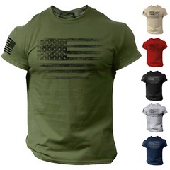 USA Distressed Flag Men T Shirt Patriotic American Tee S – 2XL