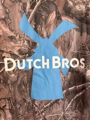 Lonely Ghost x Dutch Bros Camo Graphic T-Shirt Size Small EUC