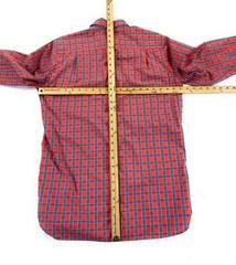 Southern Tide Skipjack Men’s Classic Fit Stretch Pocket Orange Plaid Shirt Small