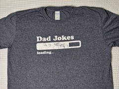 Dad Jokes Loading Dark Grey T-shirt Size XL Gildan Humor Fathers Day