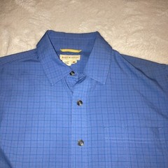 Royal Robbin’s, Button down short sleeve, Light Blue, 97% Polyester, Size Medium