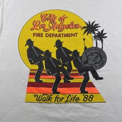 Vintage Single Stitch LA Fire Department T-Shirt Tee Size L 1988