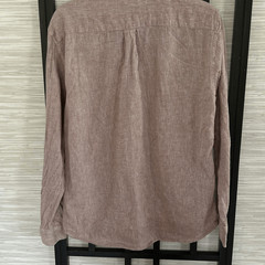 Giordano men’s slim fit move linen blend half button down shirt long sleeve size