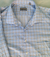 GEOFFREY BEENE MENS DRESS SHIRT. BIG WRINKLE FREE. SIZE 22, 34/35. A174