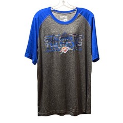 Adidas Oklahoma City Thunder NBA Climalite Raglan T-Shirt Mens 2XL Gray Blue