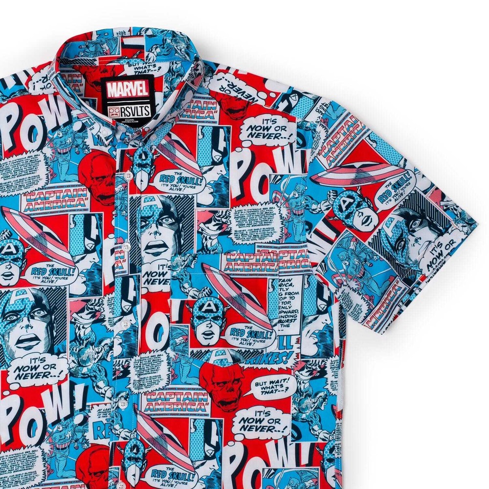 RSVLTS Marvel Captain America The First Avenger Printed Button Down Shirt NEW