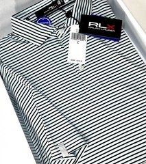 Ralph Lauren RLX Golf Striped Shirt RLX True Stay Collar Size L NEW Reg $110