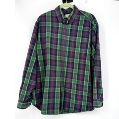 LL Bean Flannel Shirt Mens L Plaid Cotton Long Sleeve Outdoor Workwear Classic