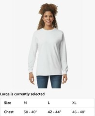 Gildan Adult Ultra Cotton Long Sleeve T-Shirt G2400 White (4 Pack) LARGE ONLY
