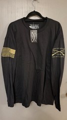 Grunt Style Men’s XXL Black Cotton Crew Neck Long Sleeve USA Flag Graphic Tee