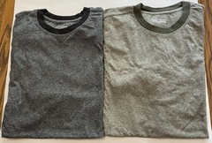 Basic Editions Men’s Ringer T-Shirts; Set Of 1-Green & 1-Charcoal Gray (Size M)