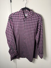 Van Heusen Men’s Dress Shirt | Purple Plaid Flex Stretch | 17 32/33 XL | GUC