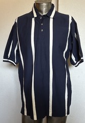Vintage Inner Harbor Polo Blue Rugby Stripe 100% Combed Cotton Shirt 2x New Y2k
