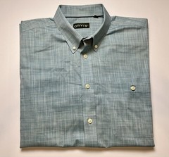 Orvis XL Seafoam Blue Button Front Shirt Mens Wrinkle Free EZ Cool Cotton