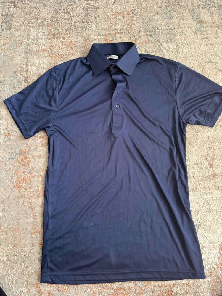 Collars and Co Polo Shirt Mens Size Medium Tall Blue Performance Stretch