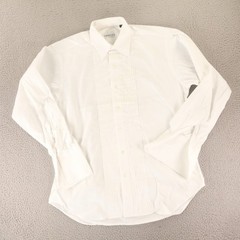 VTG Larrimors Shirt Mens M 15.5 33 White 100% Cotton Tuxedo Pleat