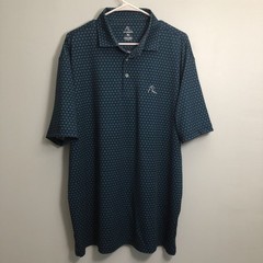 Rhoback Men’s Polo XL “The Four Leaf” Performance Shamrock Pattern Multicolor