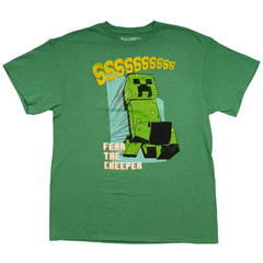 Minecraft Fear The Creeper Glow in Dark 2 Piece Adult T-Shirt Set