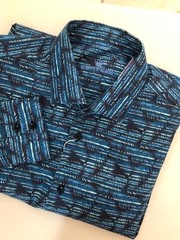NEW Bertigo Men’s Jan 92 Button Down Long Sleeve Shirt Blue Poplin XL $149