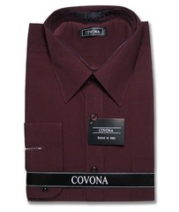 Mens Solid Burgundy Color Dress Shirt with Convertible Cuffs sz 16 32/33