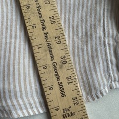 H&M No. 17 Essentials Linen Button Front Shirt Tan White Striped L
