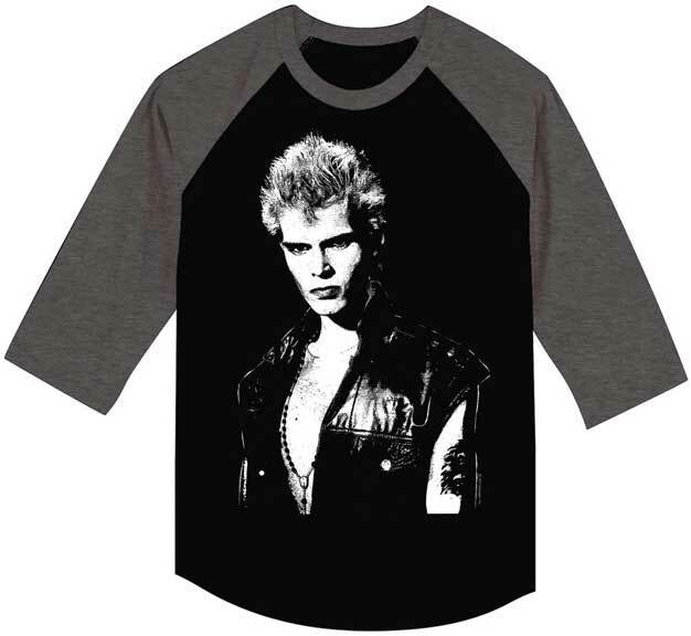 Billy Idol Leather Vest Black & White Men’s Raglan T Shirt Official Music Merch