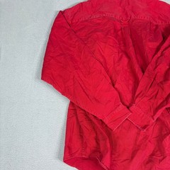 Eddie Bauer Mens L Red Cotton Twill Long Sleeve Button Down Shirt Pocket