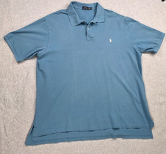 Polo Ralph Lauren Shirt Men 3XLT 3XL Tall Blue Slate Piqué Mesh Polo Pony Logo