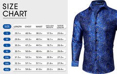Men’s Design Paisley Button Down Shirt Men Fashion Long Sleeve Casual Shirt