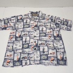 Palm Island Clothing Co. Men’s M Blue White Nautical Cotton Rayon Button-Up