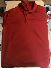 Nike Golf Dri-Fit Outdoor Polo Golf Shirt Mens XL w/ Swoosh Red Tiger woods