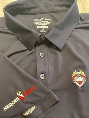 Straight Down Polo Shirt Navy Blue Mens•XL Golf Performance Military MUAT Logo