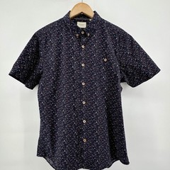 7Diamonds Mens Floral Micro Print Short Sleeve Button Down Shirt Navy SMK-6090 L