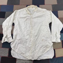 Vintage 20s Minikahda Grandad Collar Popover Shirt Men’s White Linen Cotton