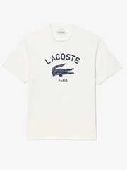 Lacoste Unisex Classic Fit Logo Print T-Shirt in White TH2733-51 70V
