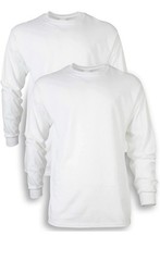 Gildan Men’s XL White Ultra Cotton Adult Long Sleeve T-Shirt (2 Pack)
